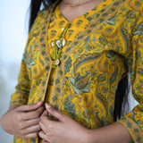 Mustard overcoat cotton co-ord set