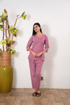 Magenta cotton lounge sleep wear