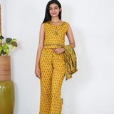 Mustard overcoat cotton co-ord set