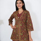 Maroon overcoat cotton co-ord set