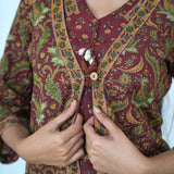 Maroon overcoat cotton co-ord set