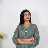 Turquoise overcoat cotton co-ord set