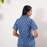 Baby blue pure cotton night suit