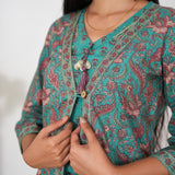 Turquoise overcoat cotton co-ord set