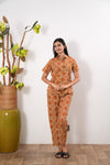 Rust orange pure cotton night suit