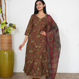Berry floral cotton suit set