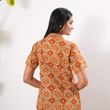 Rust orange pure cotton night suit