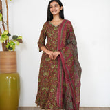 Berry floral cotton suit set