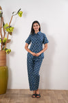 Indigo pure cotton night suit