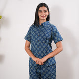 Indigo pure cotton night suit