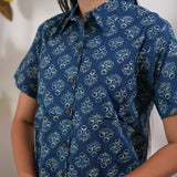 Indigo pure cotton night suit