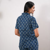 Indigo pure cotton night suit