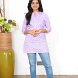 Lavender pintex short kurti