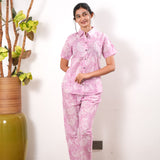 Baby pink pure cotton night suit