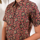 Red and black pure cotton night suit