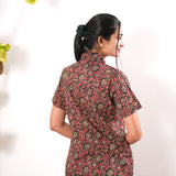 Red and black pure cotton night suit