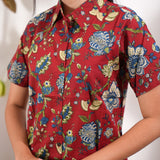 Crimson pure cotton night suit