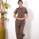 Striped pure cotton night suit
