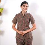 Striped pure cotton night suit