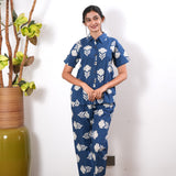 Navy pure cotton night suit