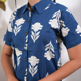 Navy pure cotton night suit