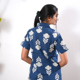 Navy pure cotton night suit
