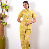 Mustard pure cotton night suit