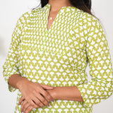 Lime green pintex short kurti