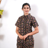 Black and mustard pure cotton night suit