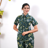 Forest green pure cotton night suit