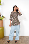 Sage green  cotton short kurti