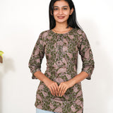 Sage green  cotton short kurti