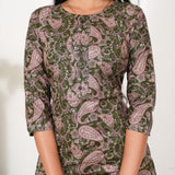 Sage green  cotton short kurti