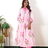 Pink sanganeri hand block cotton co-ords set