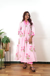 Pink sanganeri hand block cotton co-ords set