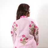 Pink sanganeri hand block cotton co-ords set