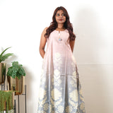 Coral gradient mul cotton co-ords set(attached sleeves)