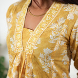 Turmeric V neck  cotton co-ords set