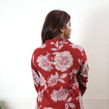 Deep red cotton shirt co-ords set