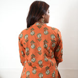 Orange butta cotton co-ords set