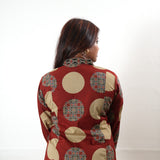 Brick red butta V neck cotton co-ords set