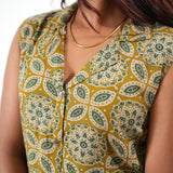 Mustard shirt cotton co-ords set(attached sleeves)
