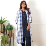 Blue checked linen co-ords set