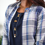 Blue checked linen co-ords set
