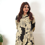 Black and beige cotton shirt co-ords set