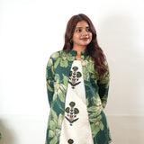 Green floral overcoat cotton co-ords set
