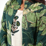 Green floral overcoat cotton co-ords set