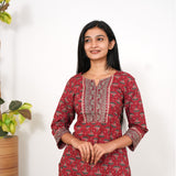 Crimson cotton short kurti