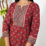 Crimson cotton short kurti