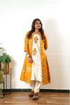 Mustard floral overcoat cotton co-ords set